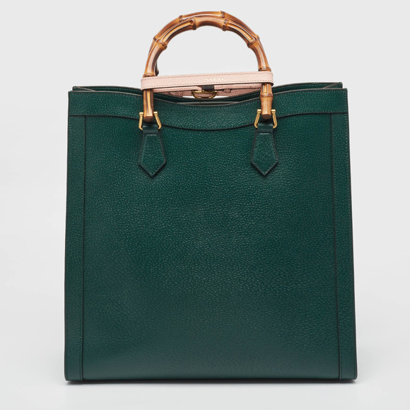 GUCCI Green Leather Bamboo Diana Tote - Picture 4 of 8